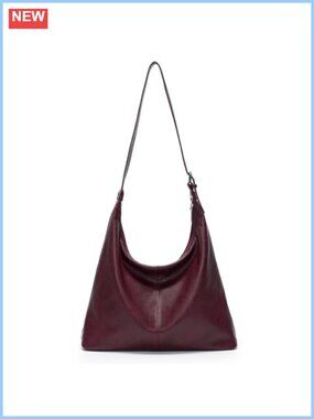 Large Vegan Leather Hobo Bag Slouchy Shoulder Purse Work Handbag